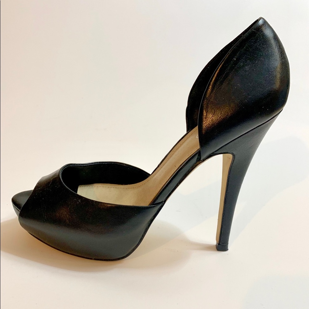 Aldo Black Peep-Toe Platform Pump - Size 38 Fits 7